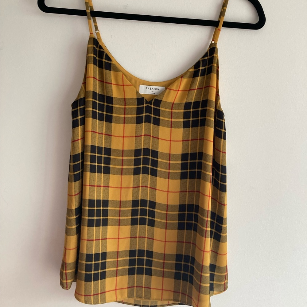 Aritzia Babaton plaid camisole XS